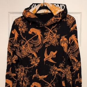 Scotch & Soda Men's Sweater with Black and Orange Bird Print